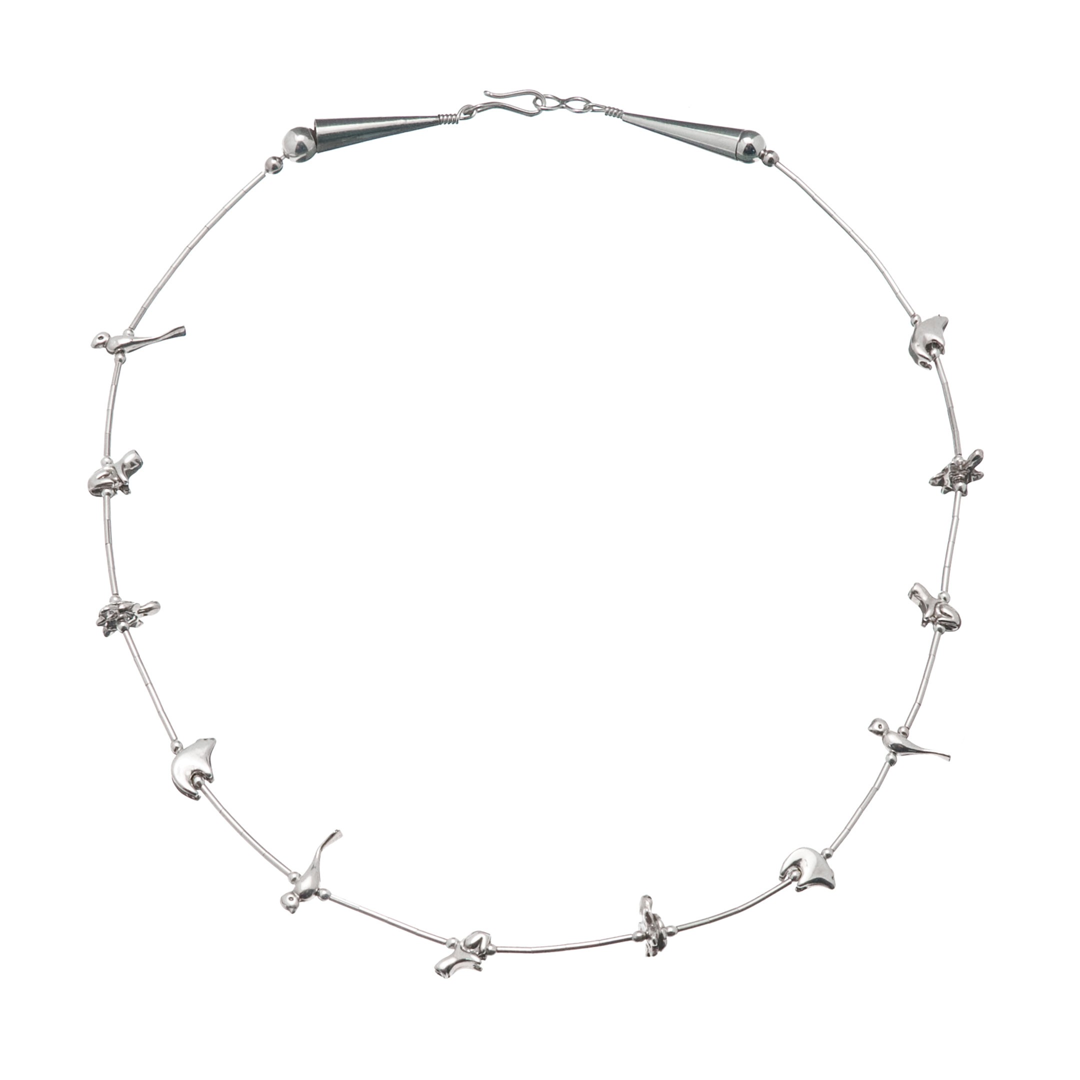 Fetish necklace COFEw22 small animals in silver