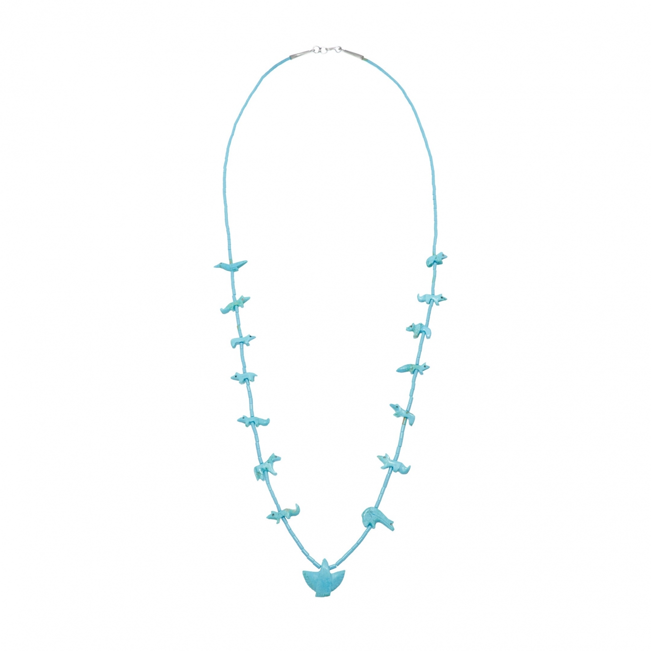 Fetish necklace COFEw26 small animals in turquoise -  Harpo Paris