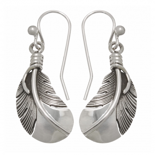 Harpo Paris earrings BOw31 silver feathers - Harpo Paris