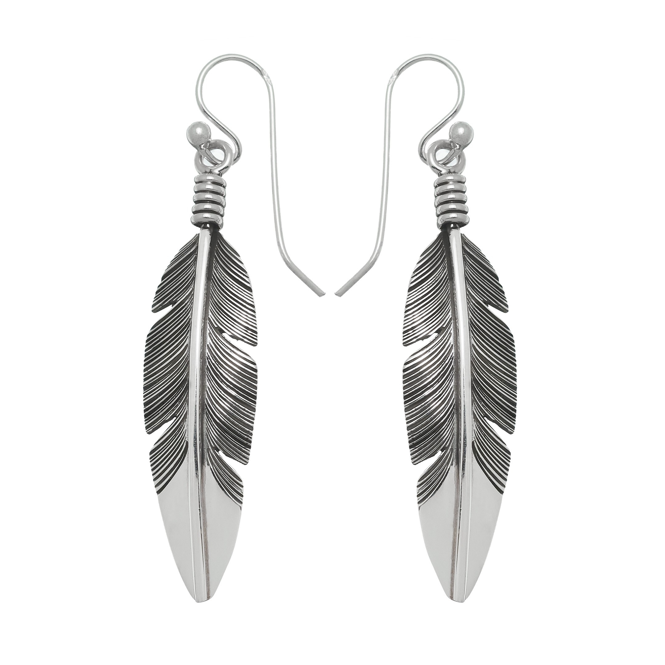 Harpo Paris earrings BOw28 feathers in silver