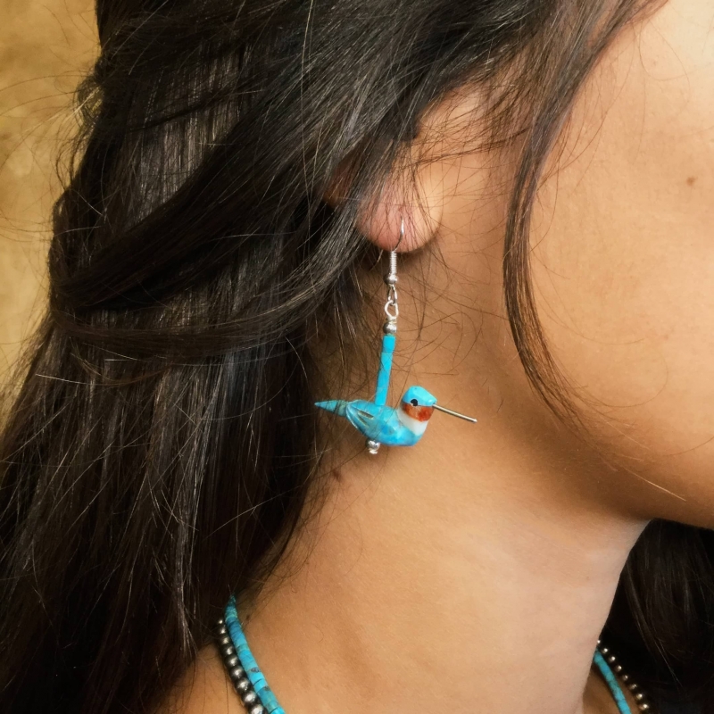 Harpo Paris earrings BOw78 in turquoise