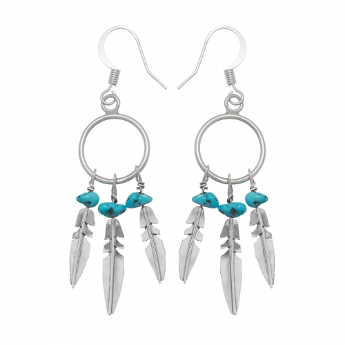 Harpo Paris earrings BO58 in turquoise and silver