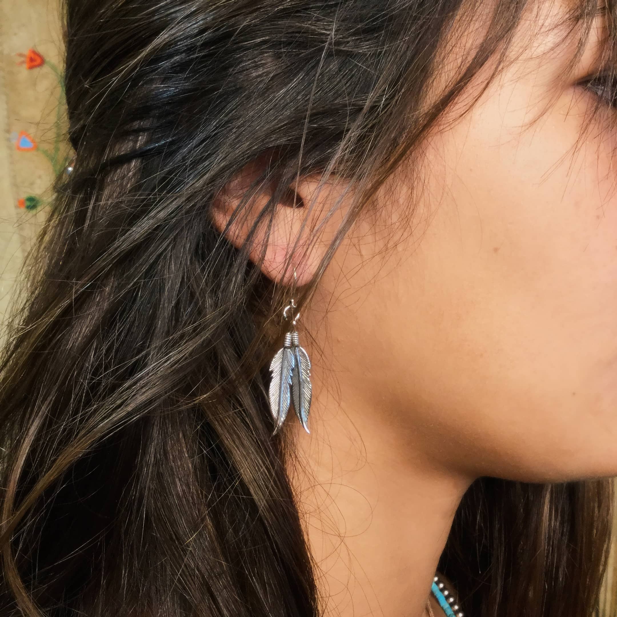 Boucles d'oreilles Harpo Paris BOw76 plumes en argent