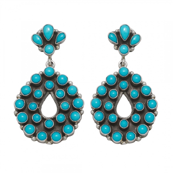 Harpo Paris earrings BO117 in turquoise and silver