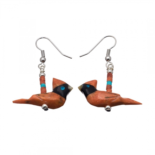 Harpo Paris earrings BOw75 cardinal bird in gorgone