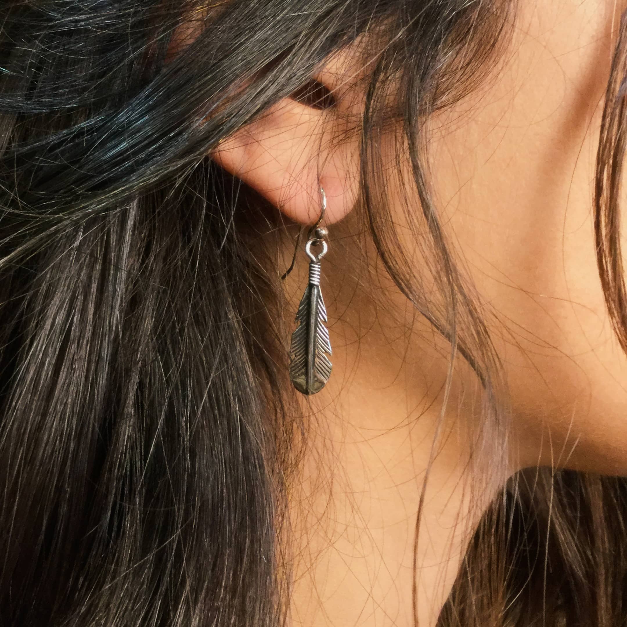 Boucles d'oreilles Harpo Paris BOw30 plumes en argent