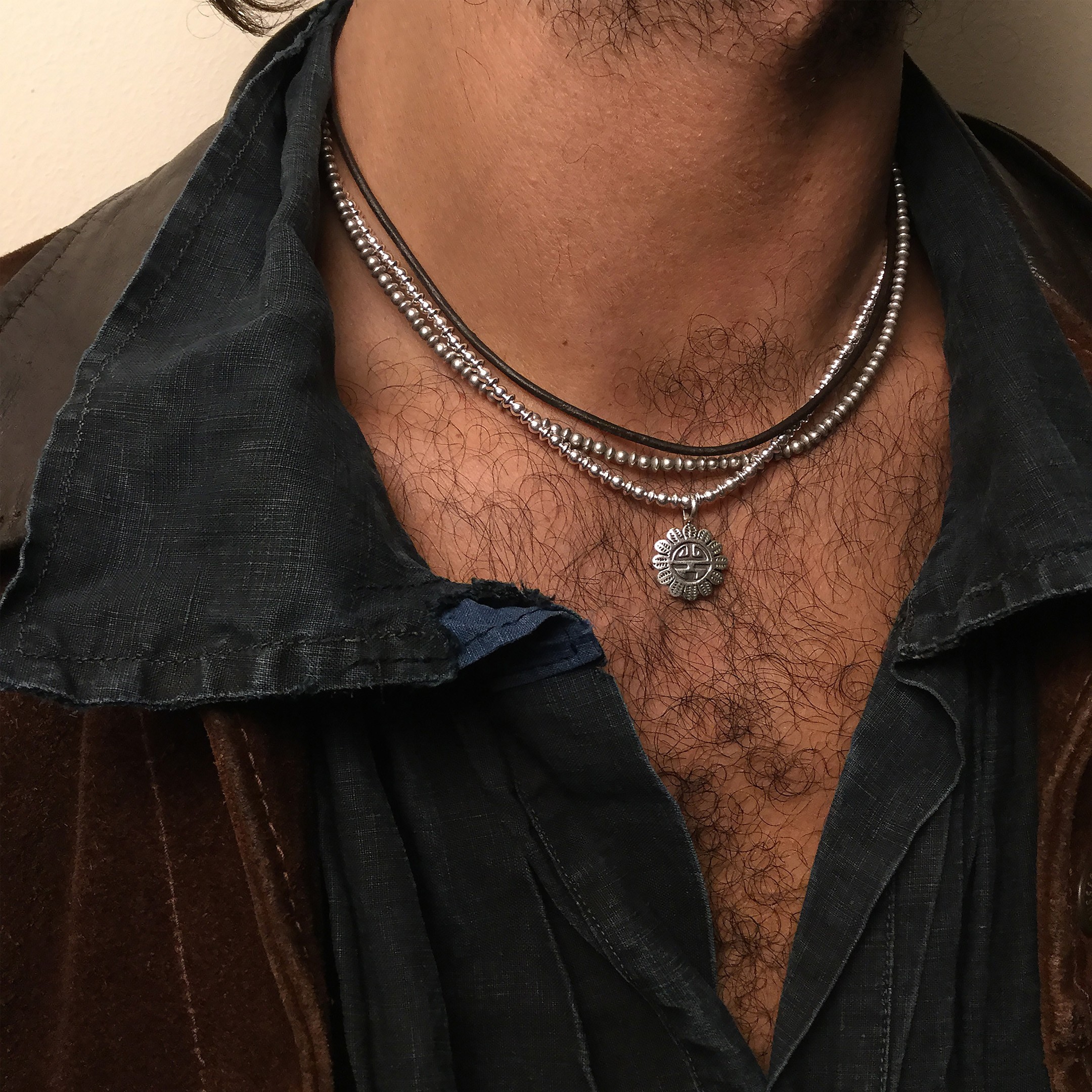 Harpo Paris pendant PE243 silver sunface