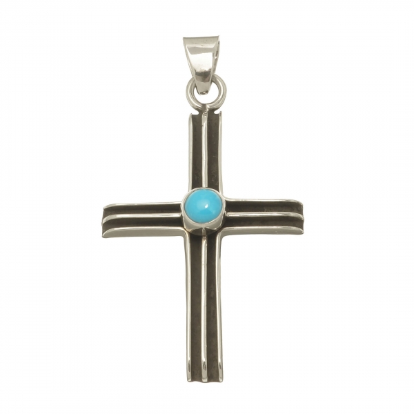 Harpo Paris pendant PE253 silver and turquoise cross