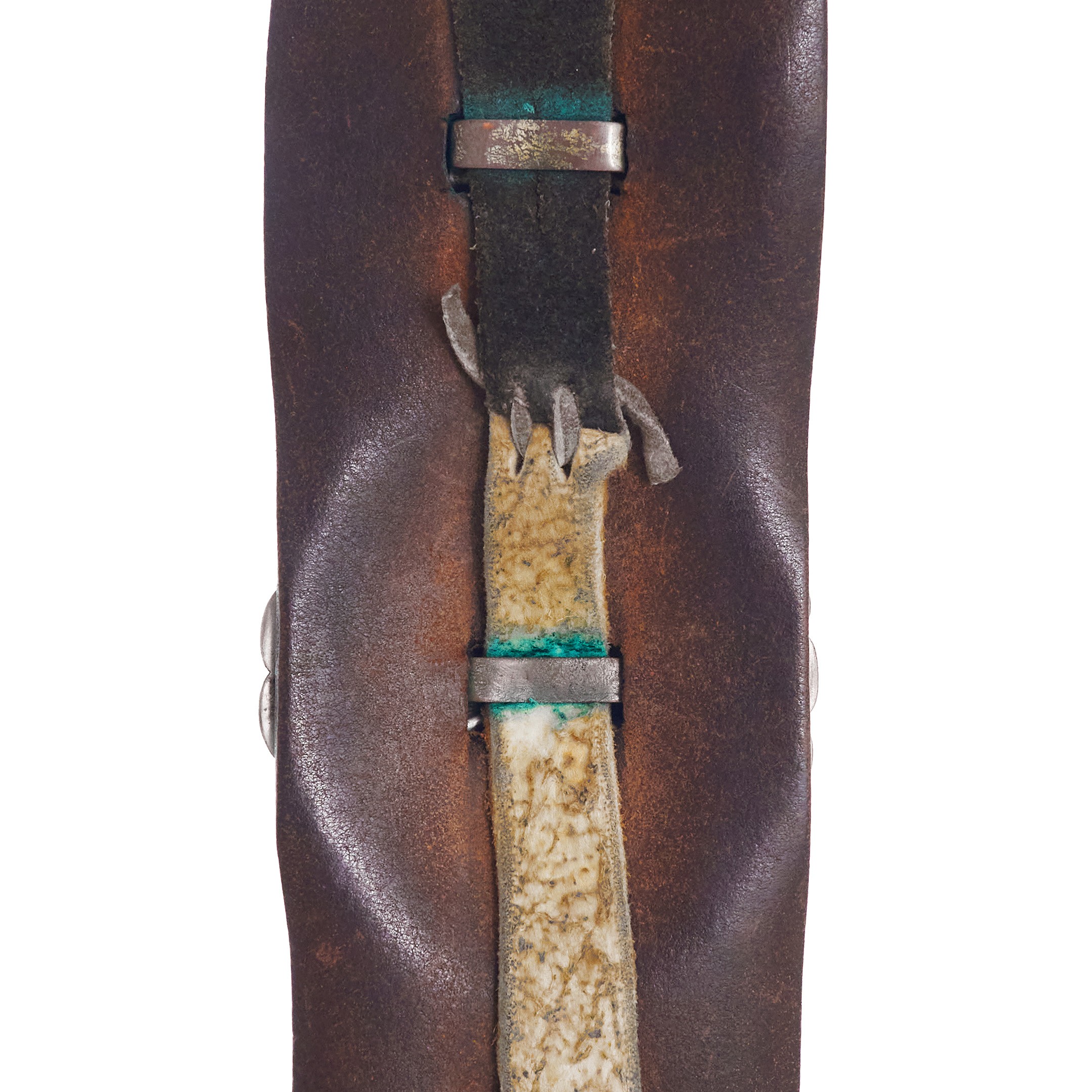 Vintage Concho Belt Circa 1950' in Sterling Silver on Brown Leather MIS10 - Harpo Paris