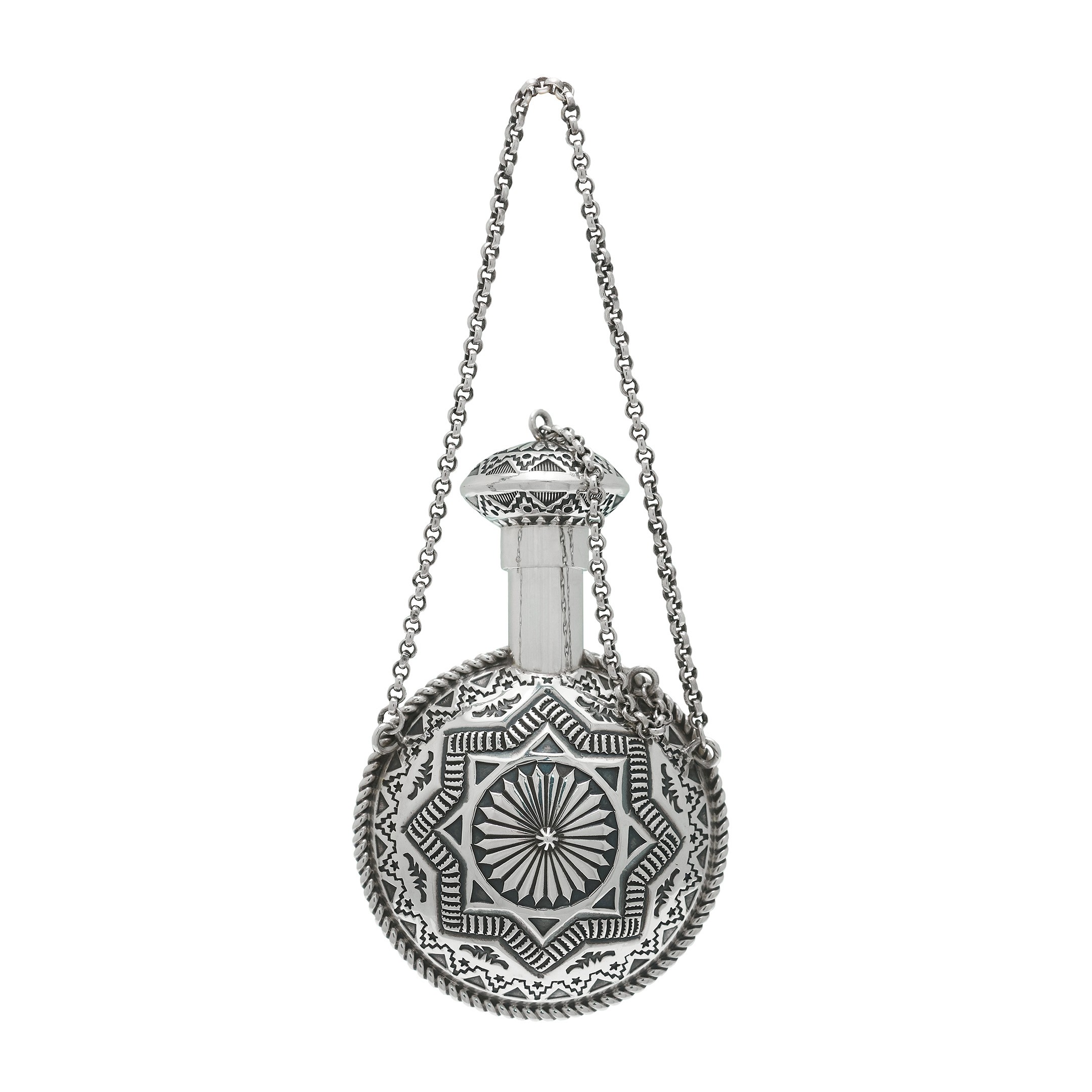 Flasque Navajo en argent, pièce unique.  Artiste : Sunshine Reeves | Harpo Paris