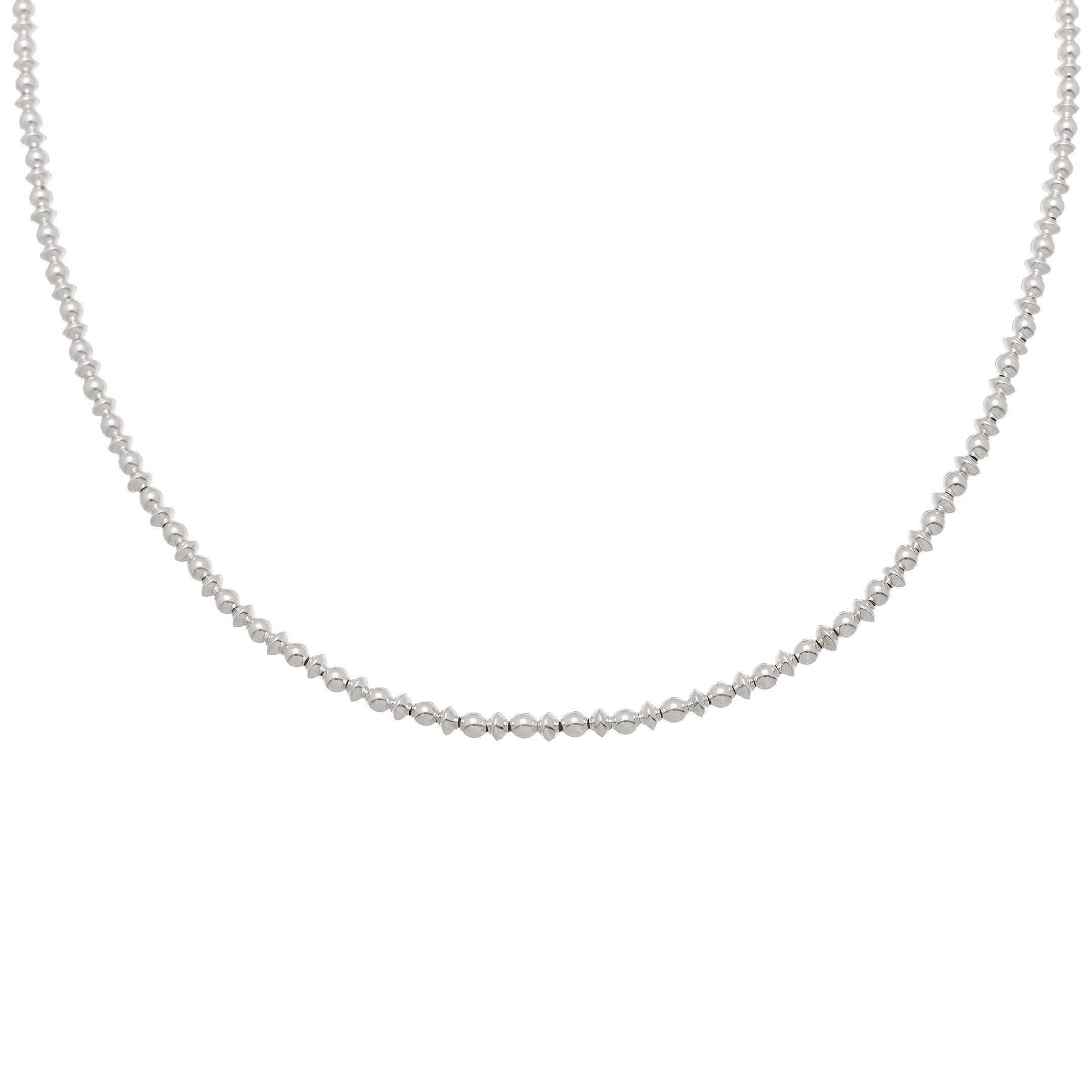 Navajo necklace in sterling silver.