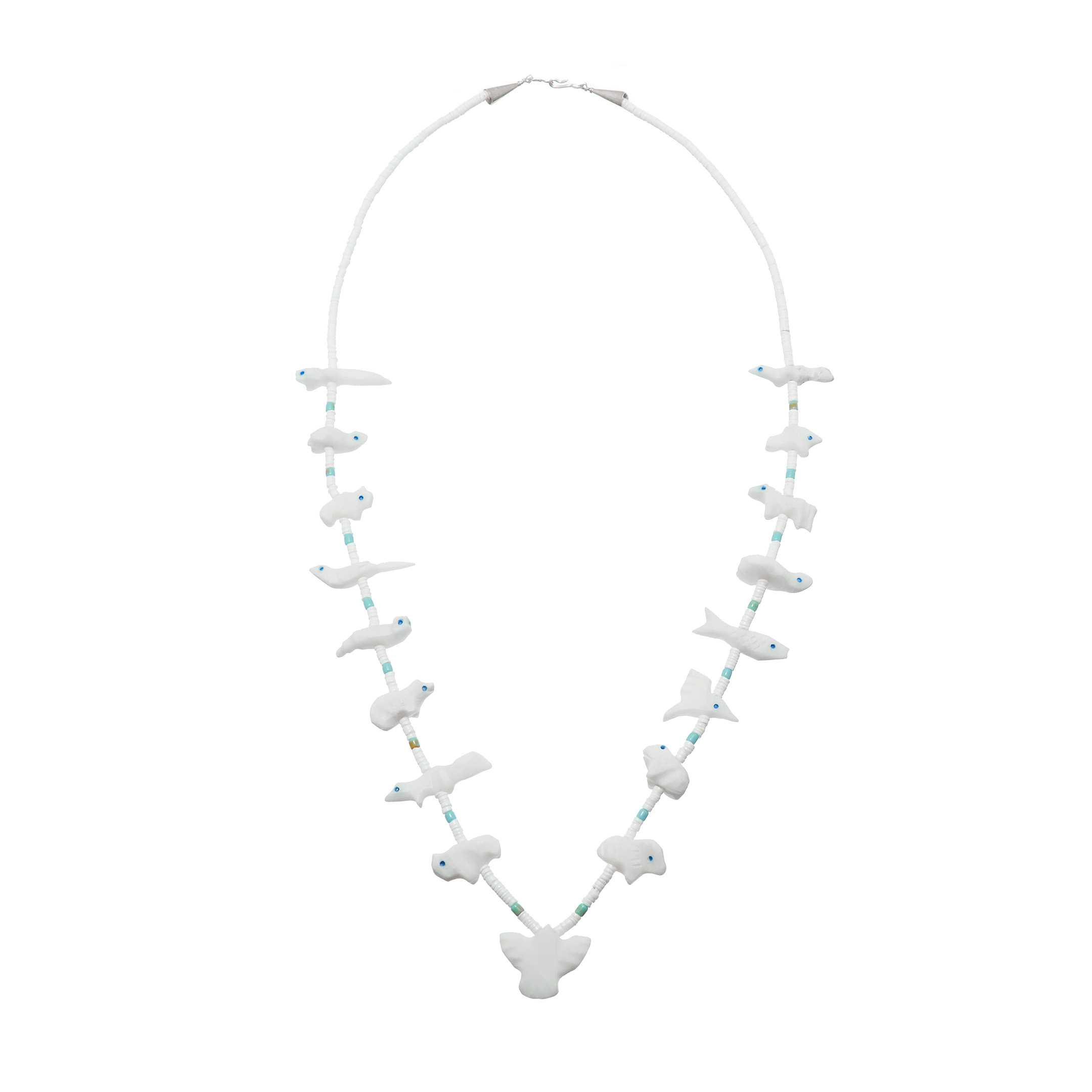 Collier fétiche COFE02 en jaspe et turquoise animaux - Harpo Paris