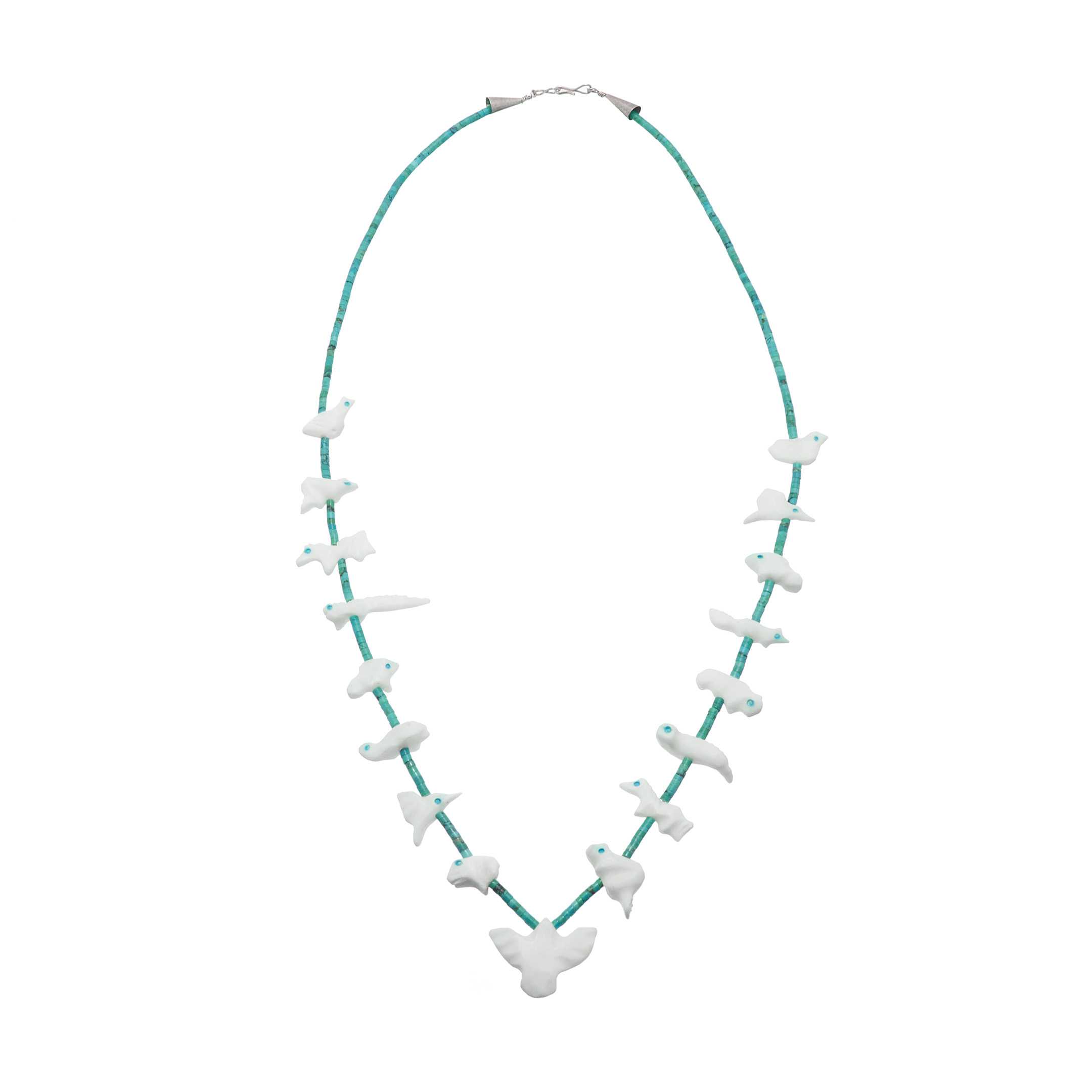 Collier fétiche COFE04 en turquoise et animaux en jaspe - Harpo Paris
