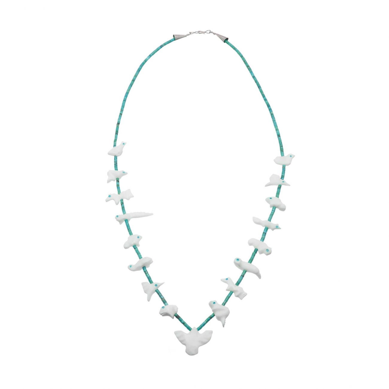 Collier fétiche COFE04 en turquoise et animaux en jaspe - Harpo Paris