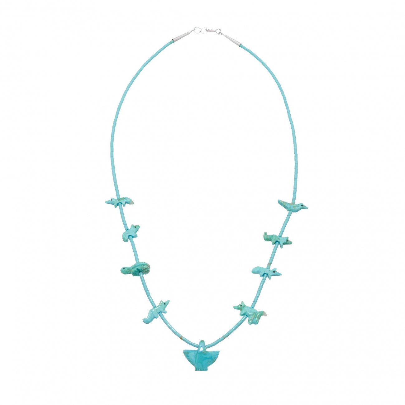 Fetish necklace COFE01 small animals in turquoise - Harpo Paris