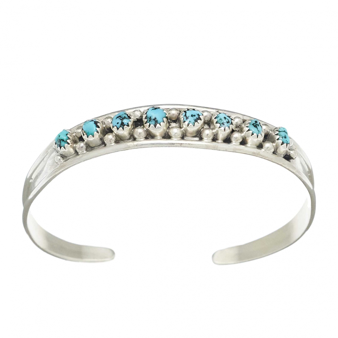 Navajo bracelet BRw117 for women in turquoise and silver - Harpo Paris