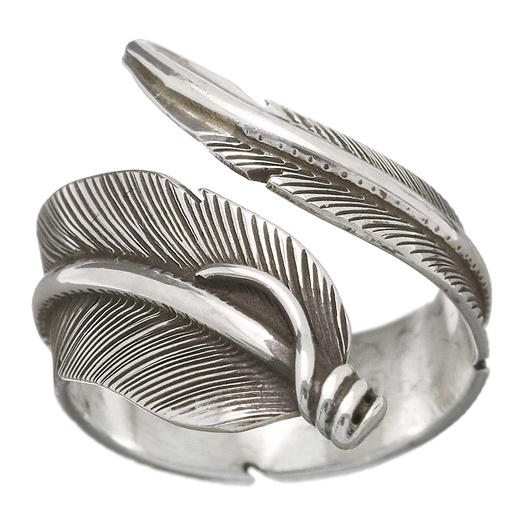 Bague Navajo BA487, plume en argent - Harpo Paris