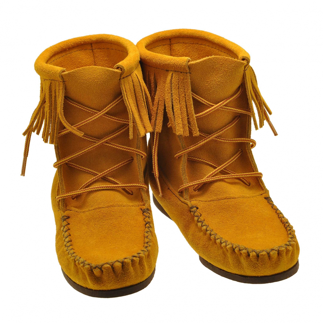 Canadian moccasins M171XX in leather with fringes - Harpo Paris