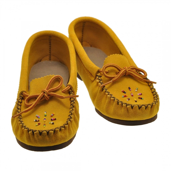 Canadian moccasins M136XX in leather and pearls - Harpo Paris