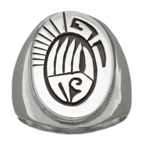 Hopi ring in silver with a bear paw, BA896 - Harpo Paris