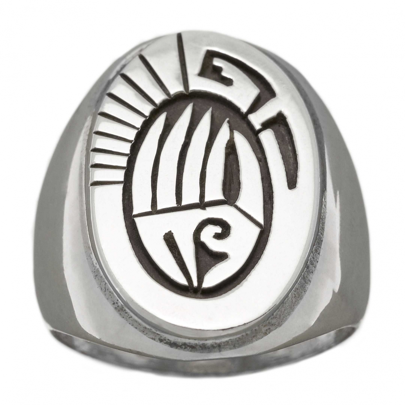 Hopi ring in silver with a bear paw, BA896 - Harpo Paris