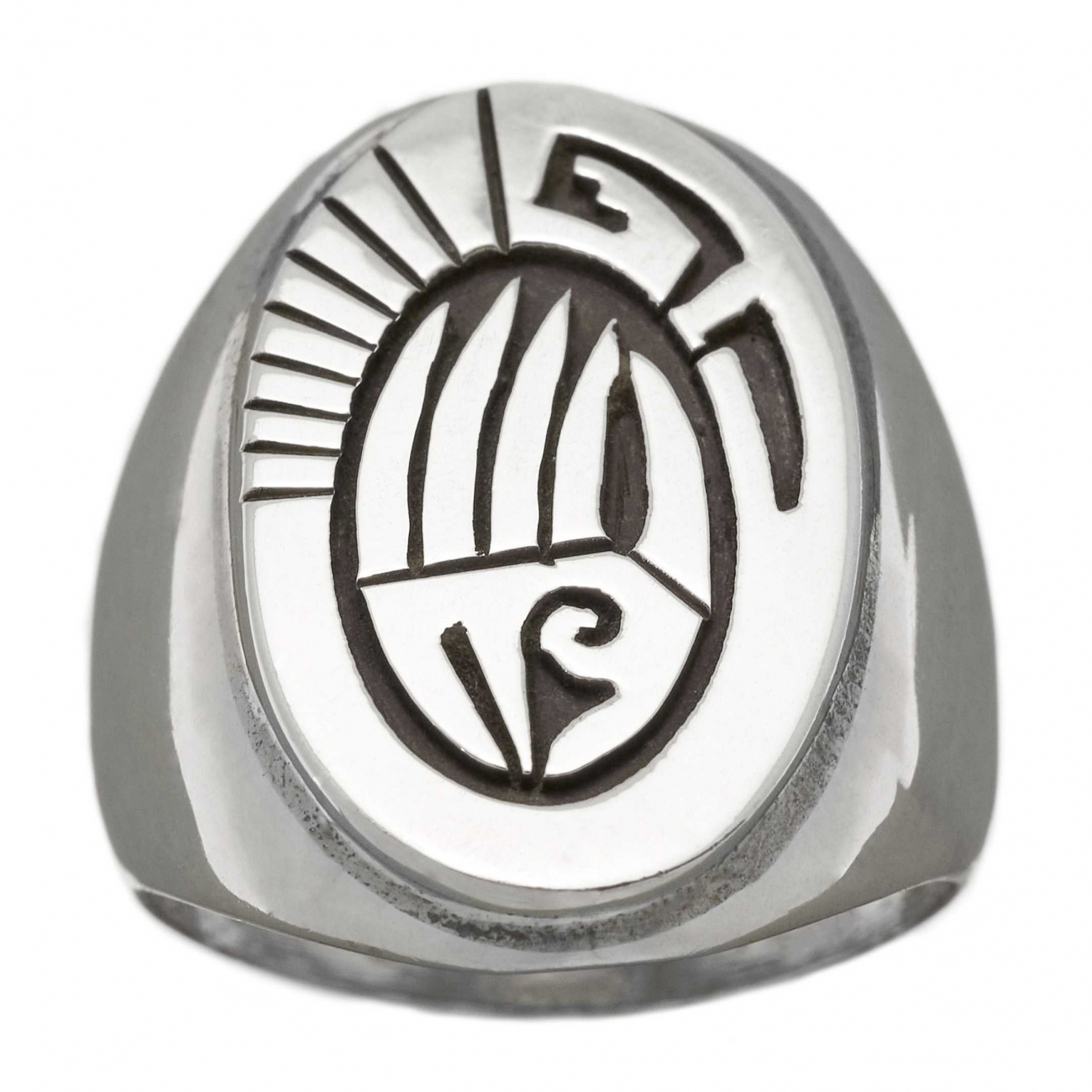 Bague Hopi en argent avec pâte d'ours, BA896 - Harpo Paris