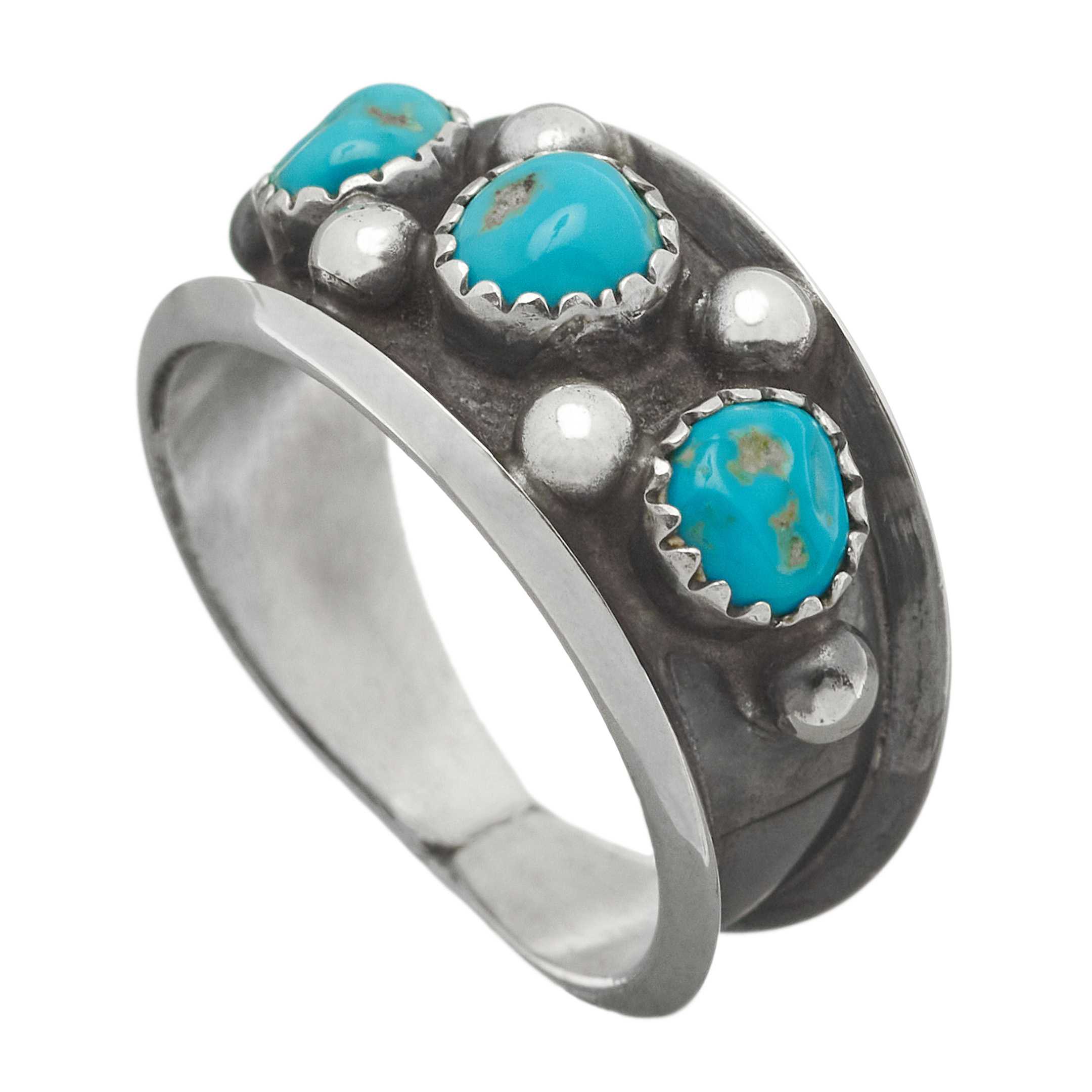 Bague Navajo en argent et turquoise unisexe BA899 | Harpo Paris