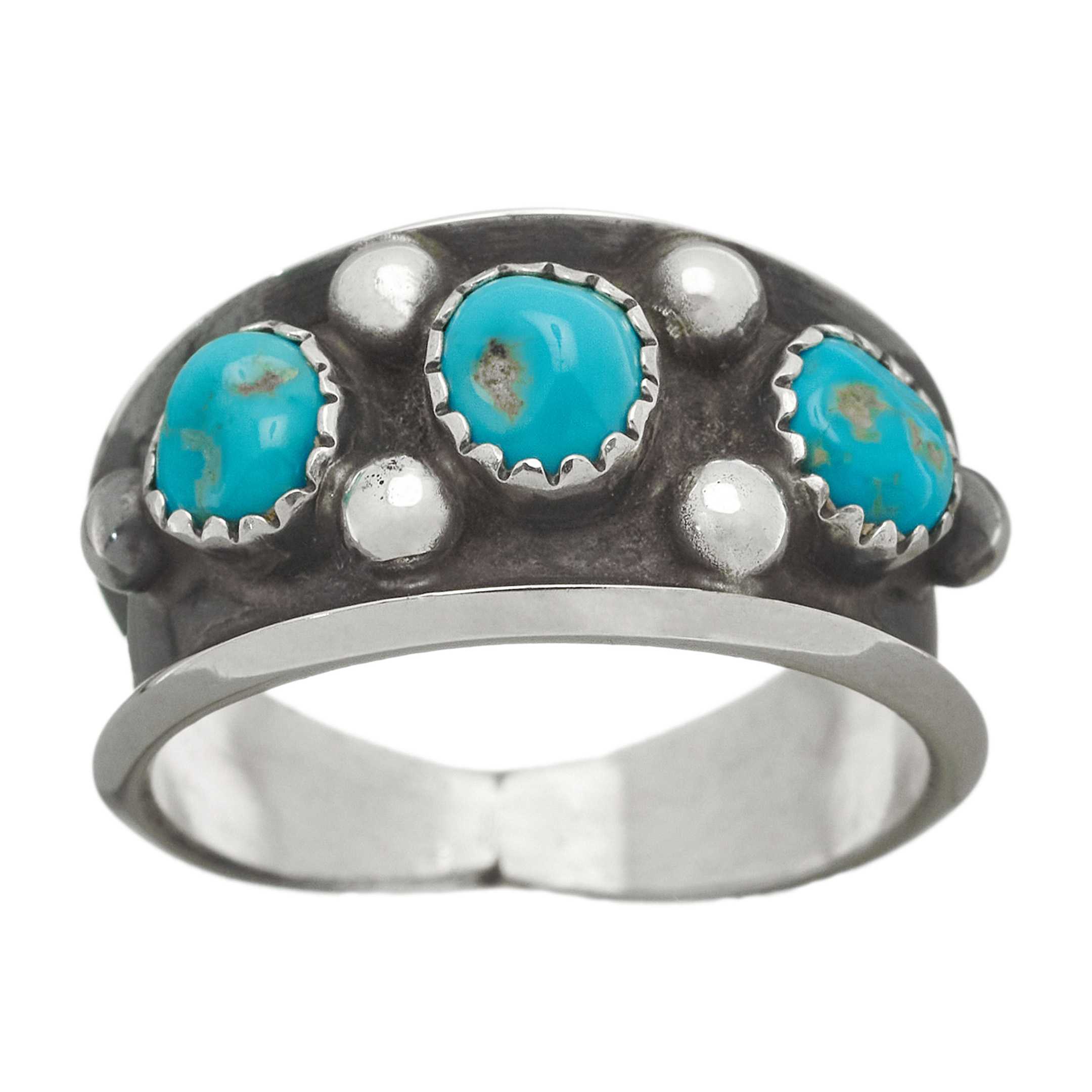 Bague Navajo en argent et turquoise unisexe BA899 | Harpo Paris