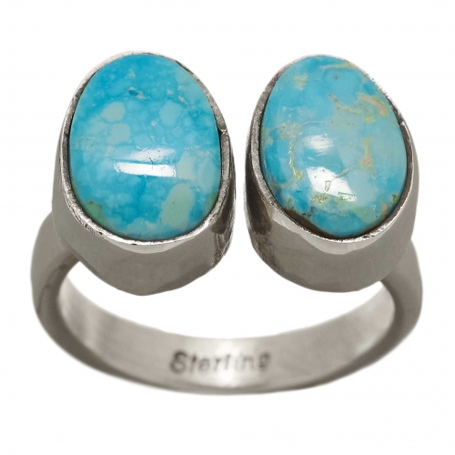 Navajo ring BA901 in turquoise and silver - Harpo Paris