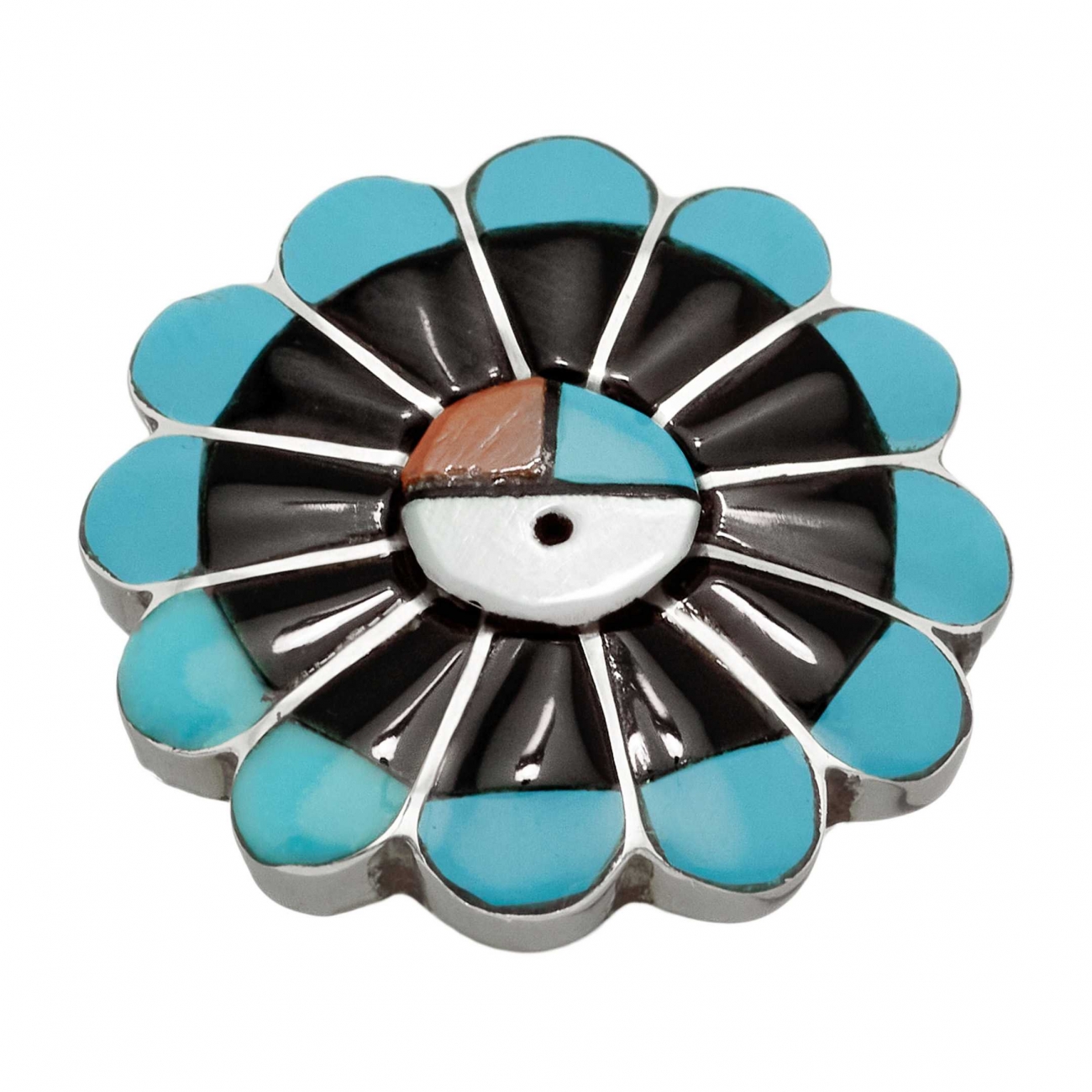 Zuni ring BA924, Sunface inlay - Harpo Paris