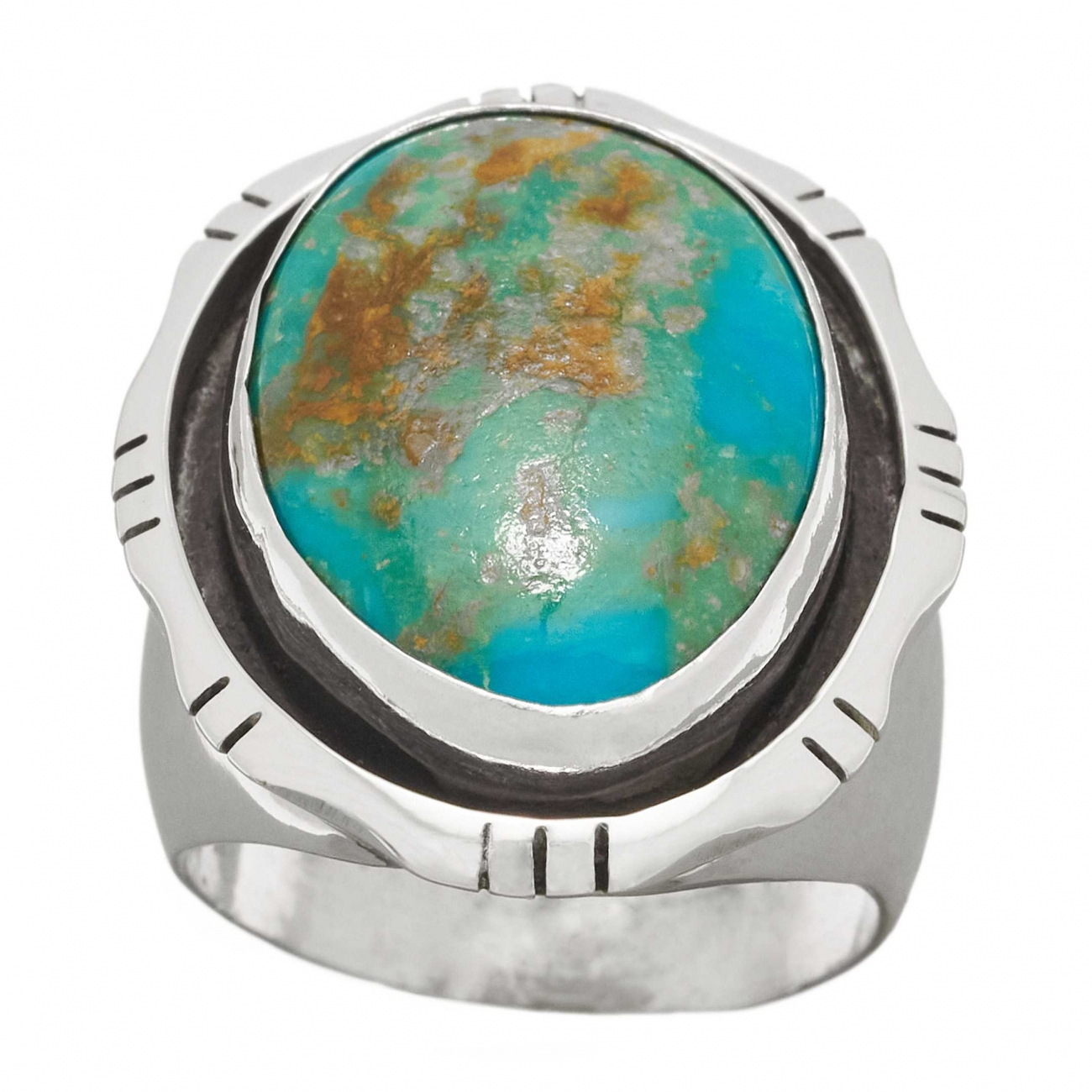 Navajo ring BA928 in turquoise and silver - Harpo Paris