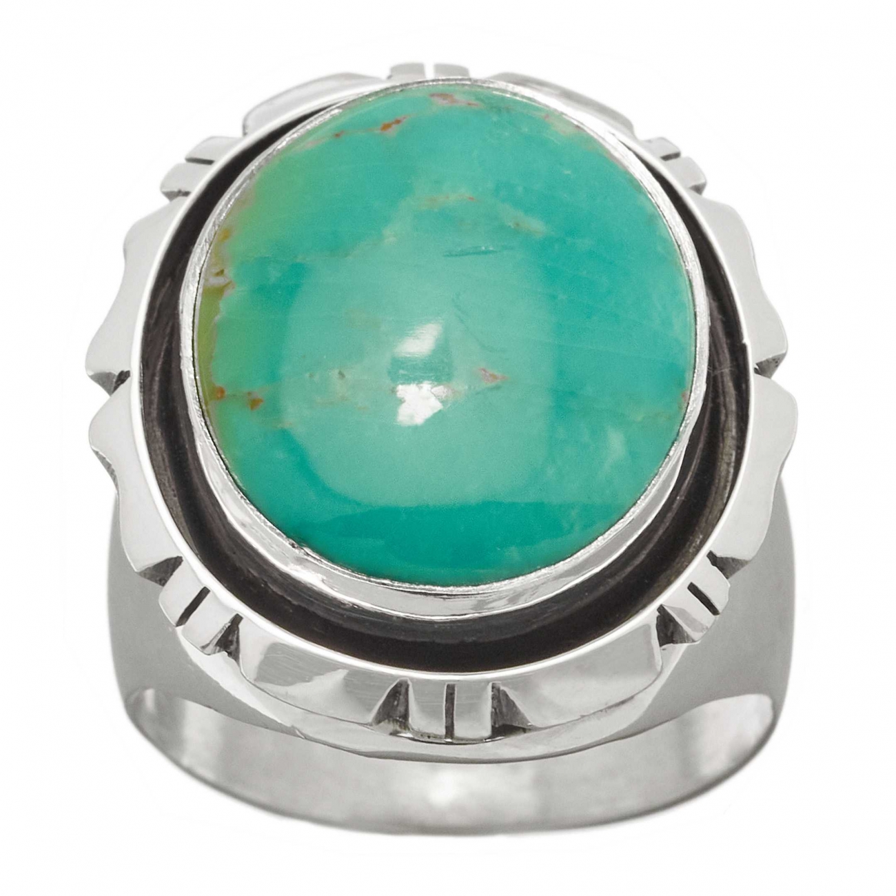 Navajo ring BA930 for men in turquoise and silver - Harpo Paris