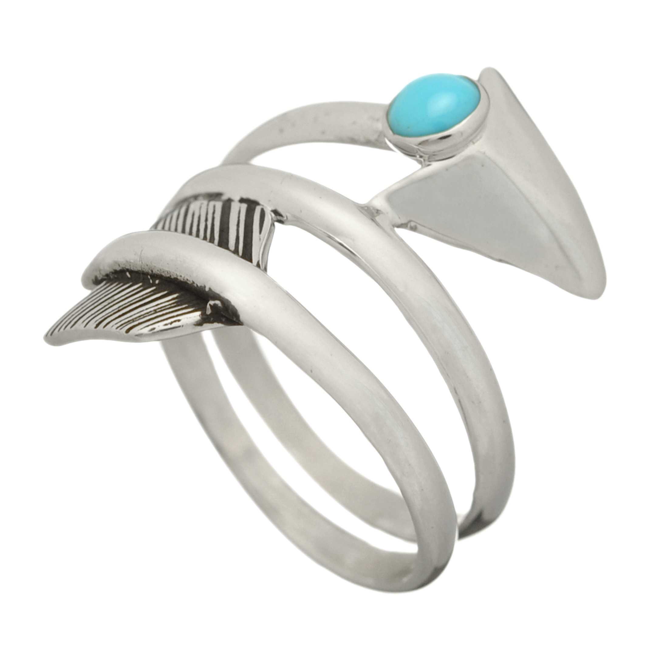 Arrow Navajo ring turquoise set in silver. | Harpo Paris