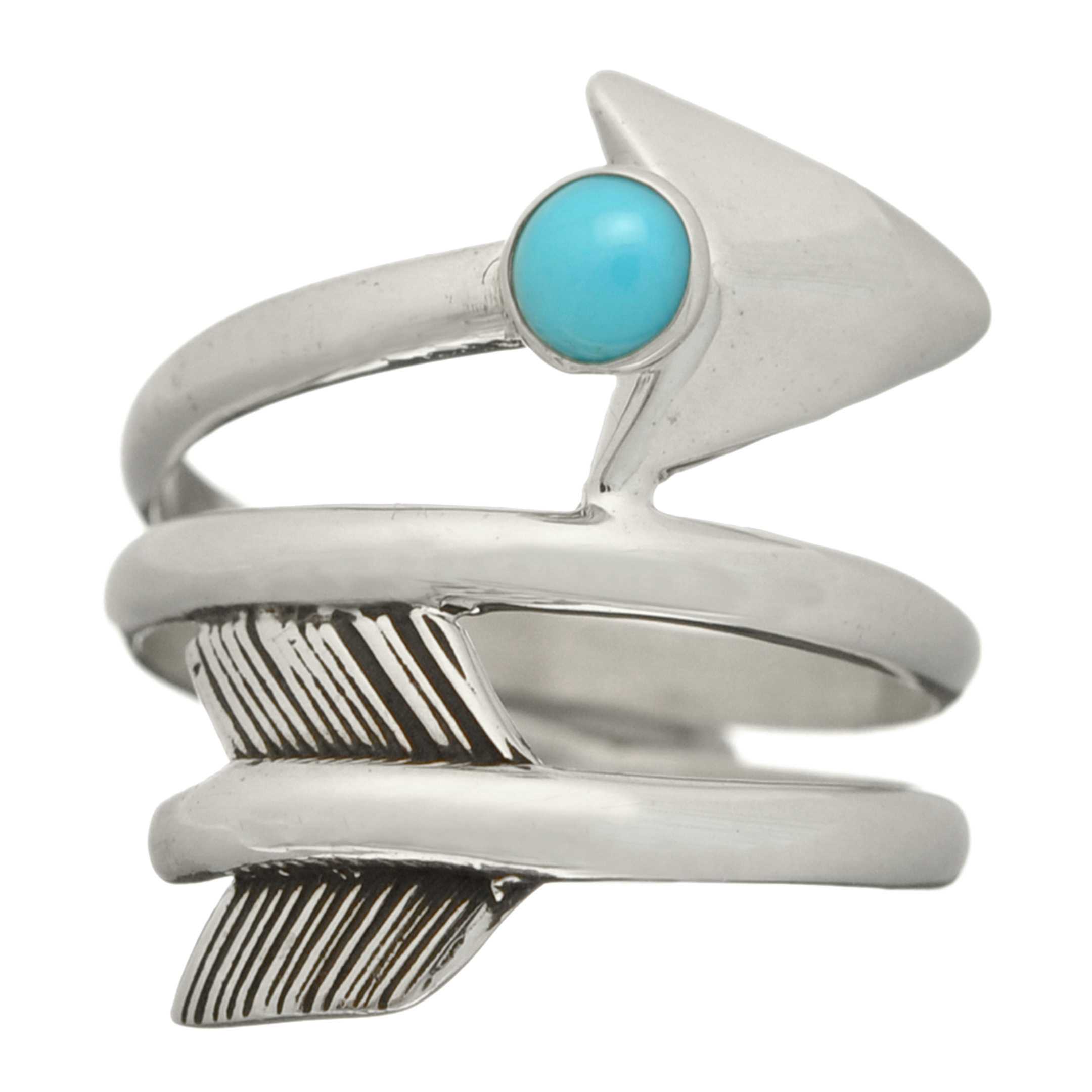 Arrow Navajo ring turquoise set in silver. | Harpo Paris