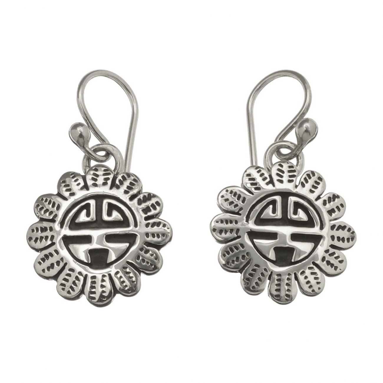 Boucles d'oreilles Harpo Paris BO210 sunface en argent