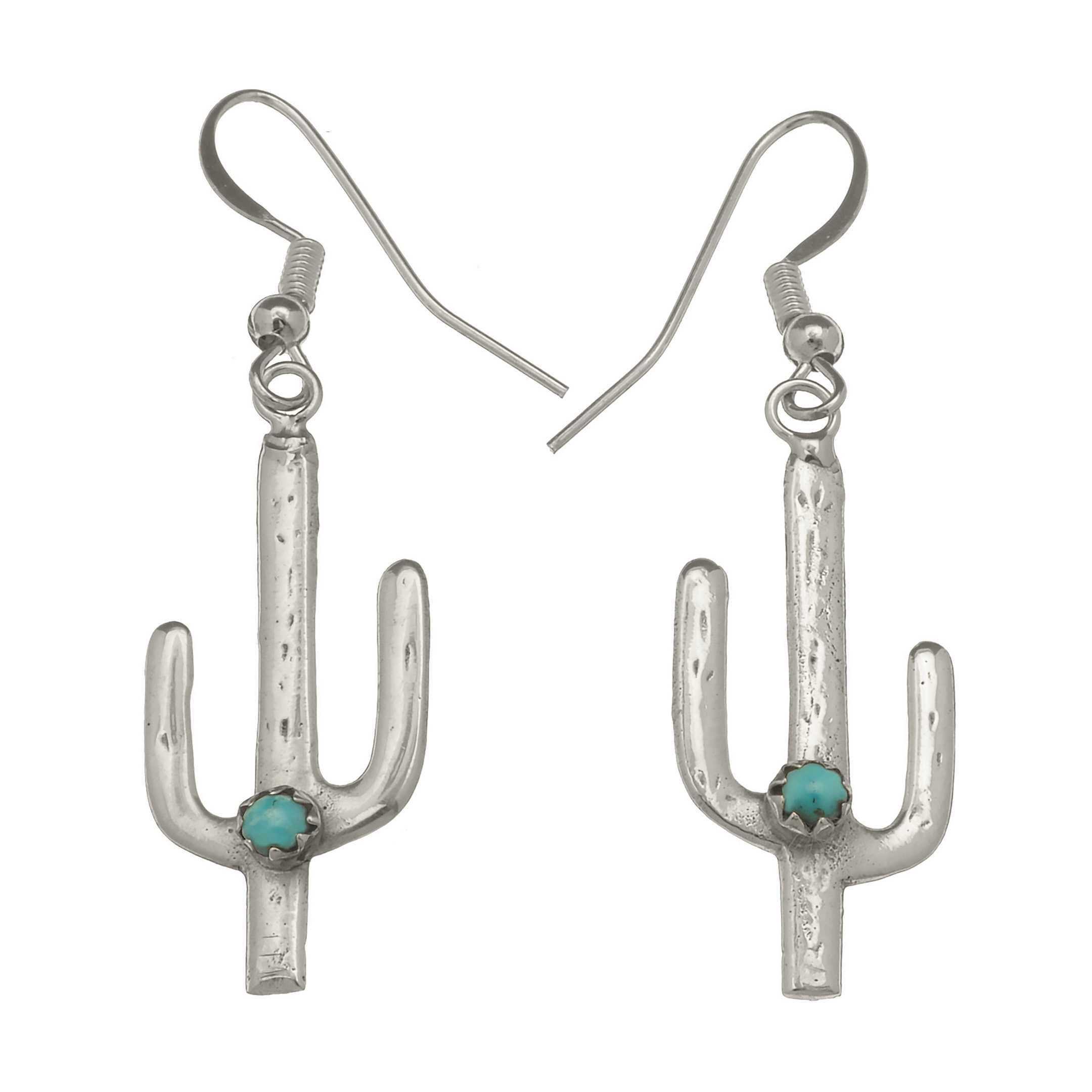 Boucles d'oreilles Harpo Paris BO214 cactus en argent et turquoise