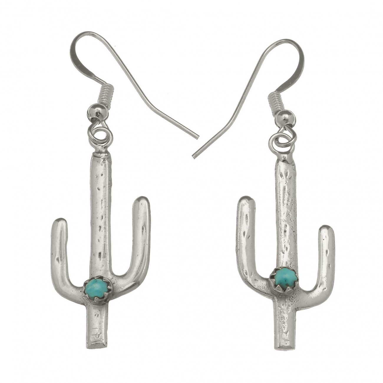 Boucles d'oreilles Harpo Paris BO214 cactus en argent et turquoise