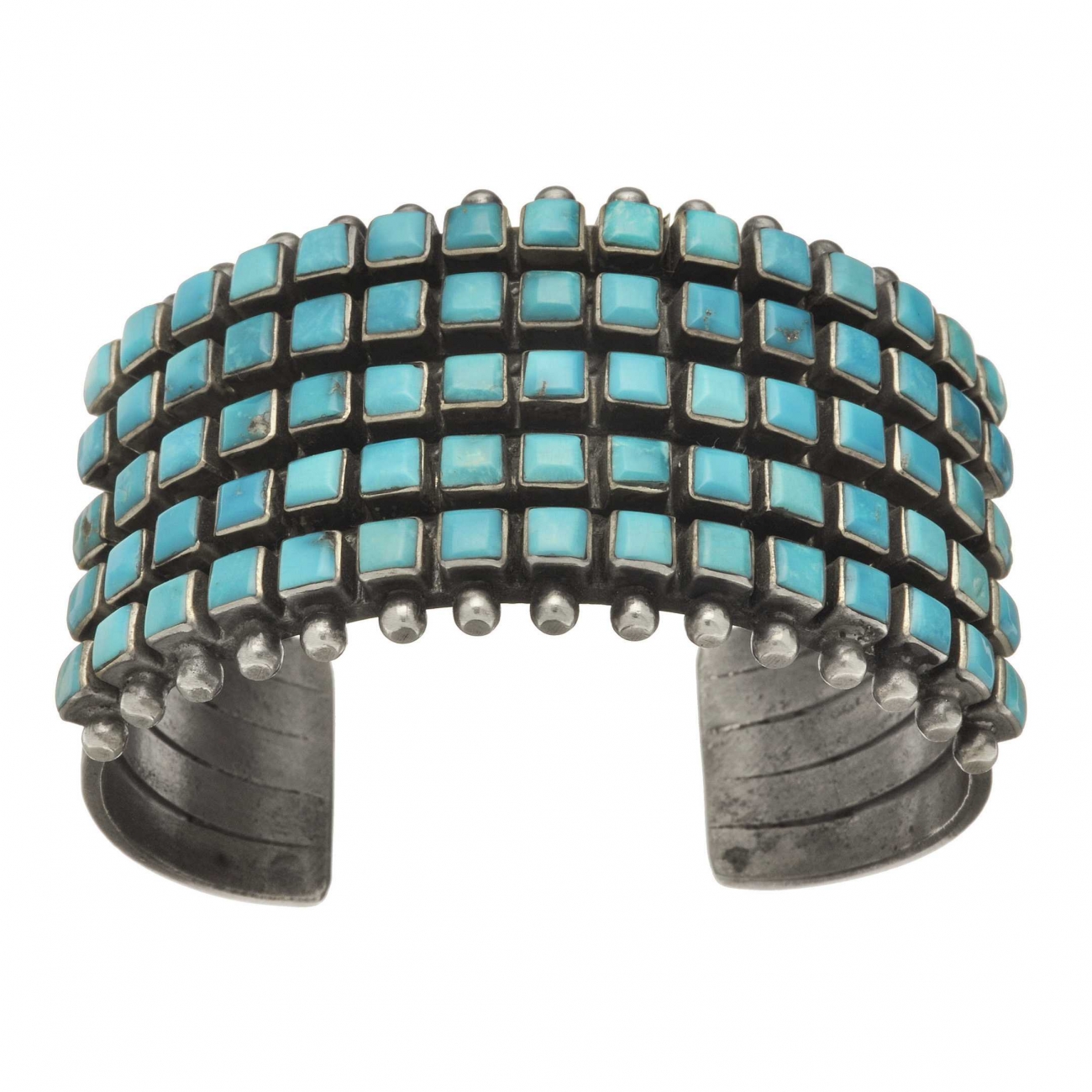 Cuff bracelet BR389 in turquoise and silver - Harpo Paris