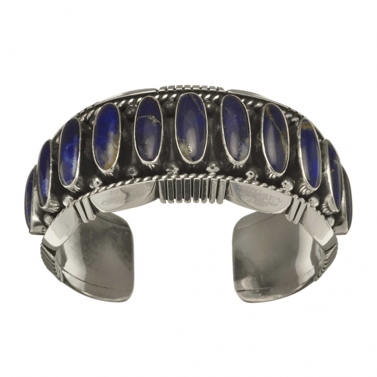 Navajo bracelet for women BR488 in lapis and silver - Harpo Paris