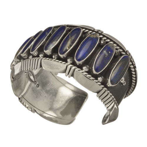 Navajo bracelet BR488 in lapis lazuli and silver - Harpo Paris
