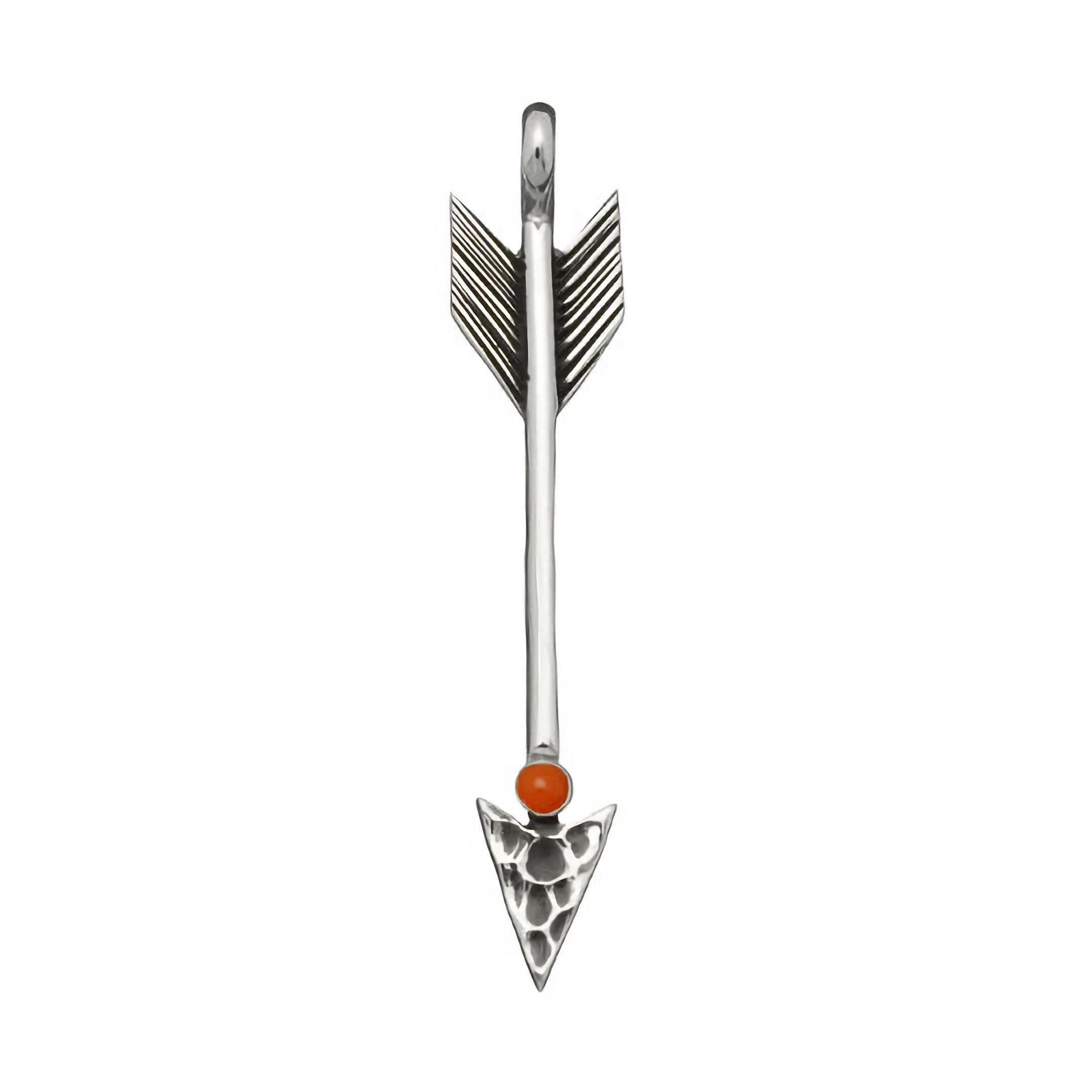 Pendentif Navajo Flèche en Corail sur Argent. | Harpo Paris