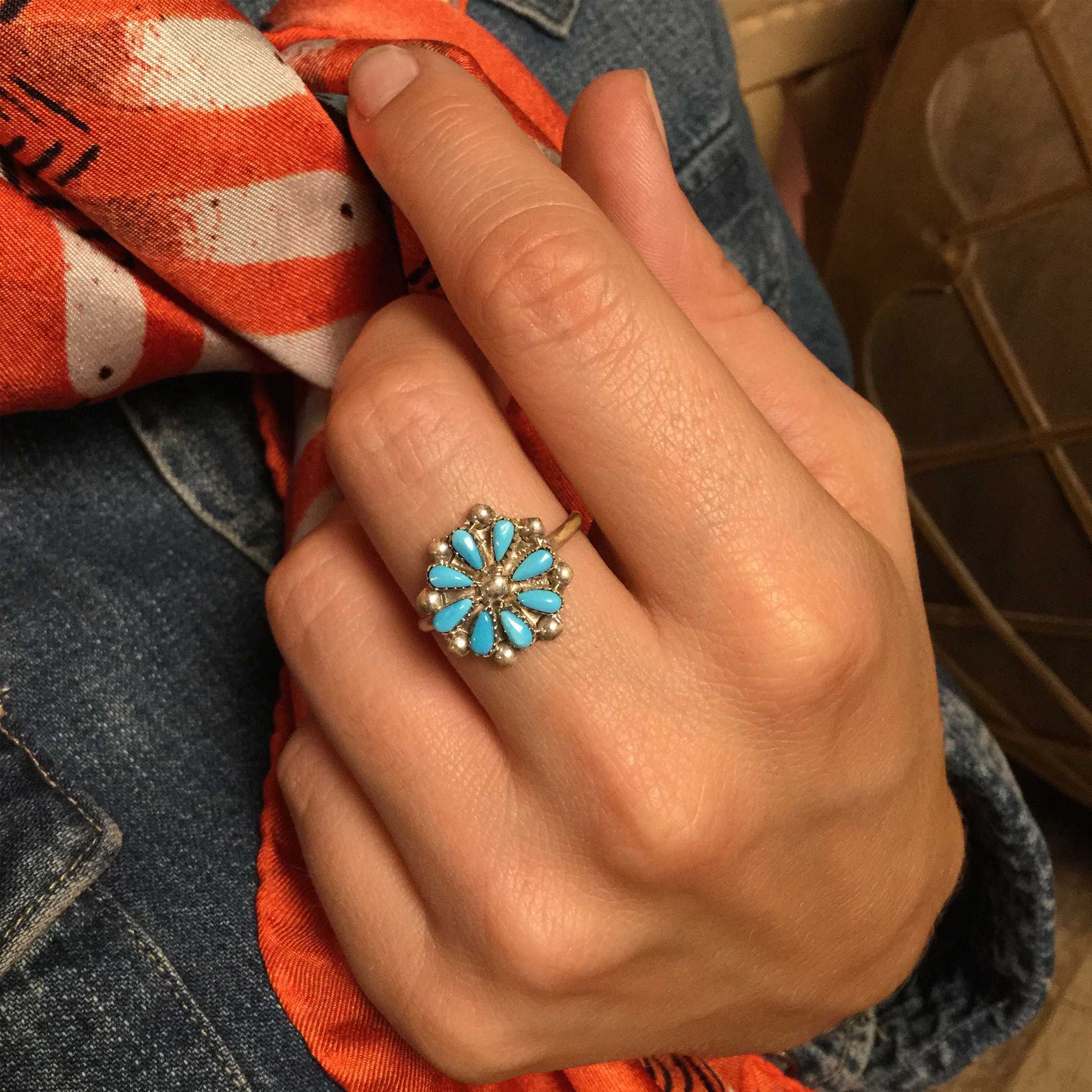 Bague Zuni, turquoise sur argent, pour femme| Harpo Paris