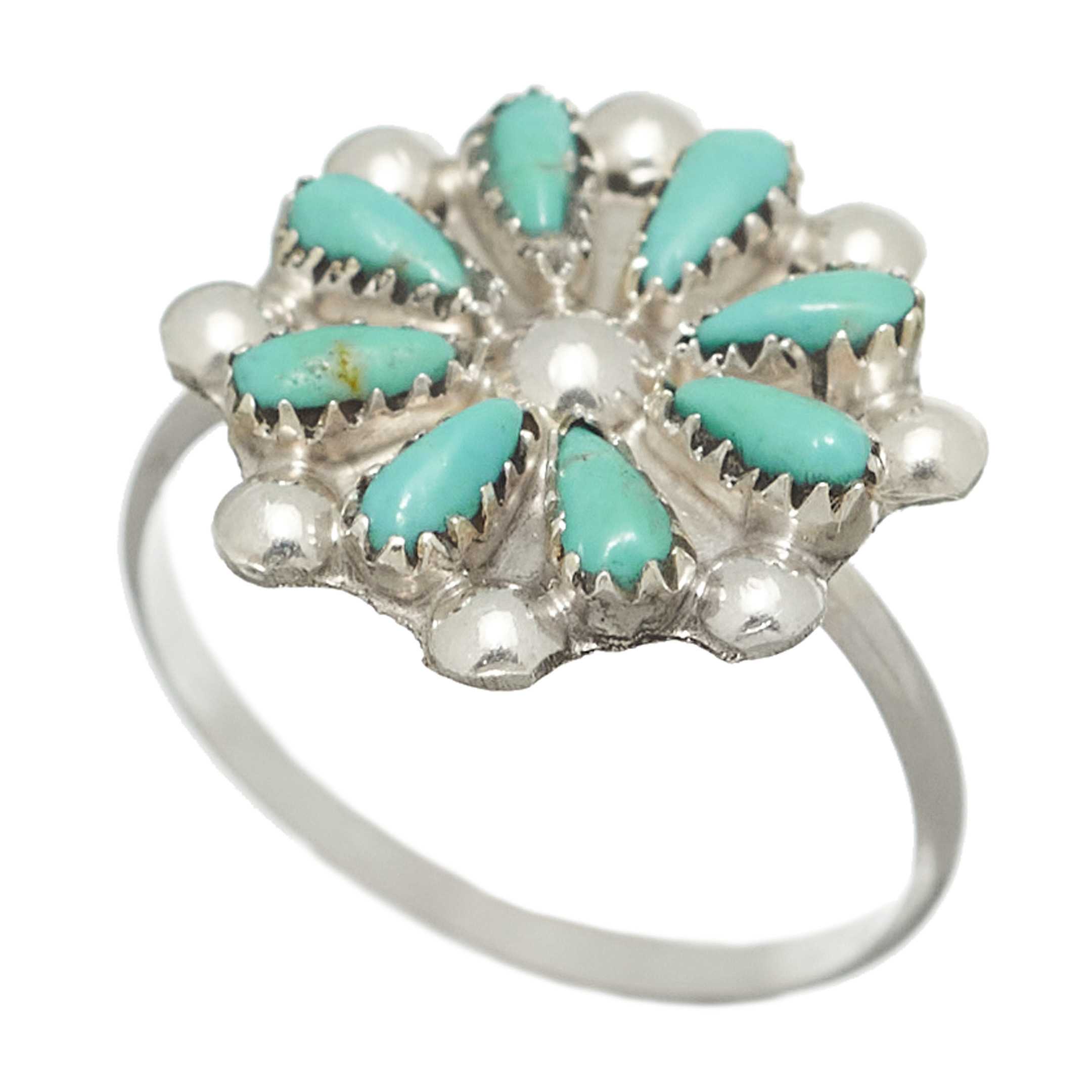 Bague Zuni, turquoise sur argent, pour femme| Harpo Paris