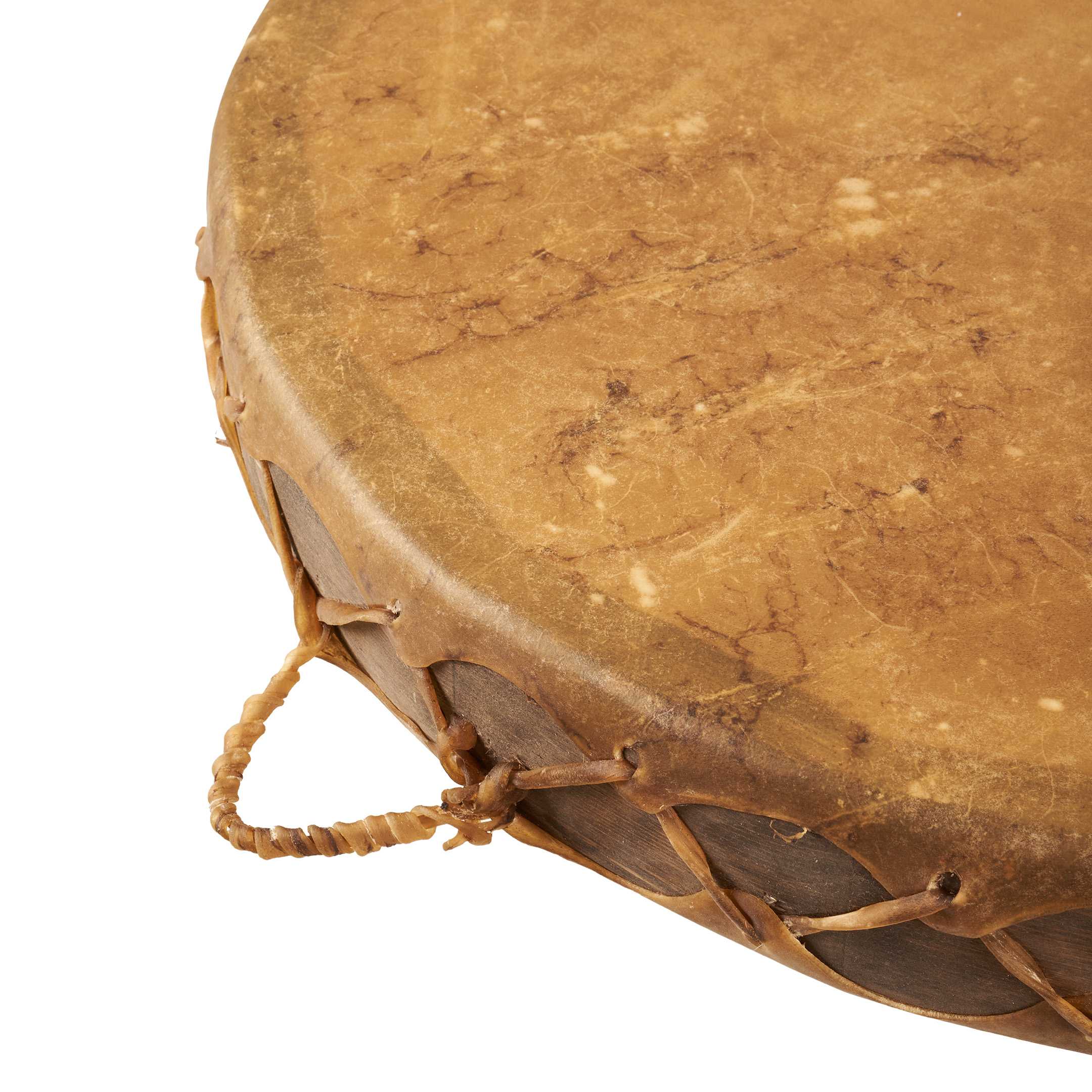 Tambour Pueblo Double face. Peau de vache et bois. + Mailloche. (son extraordinaire !) | Harpo Paris