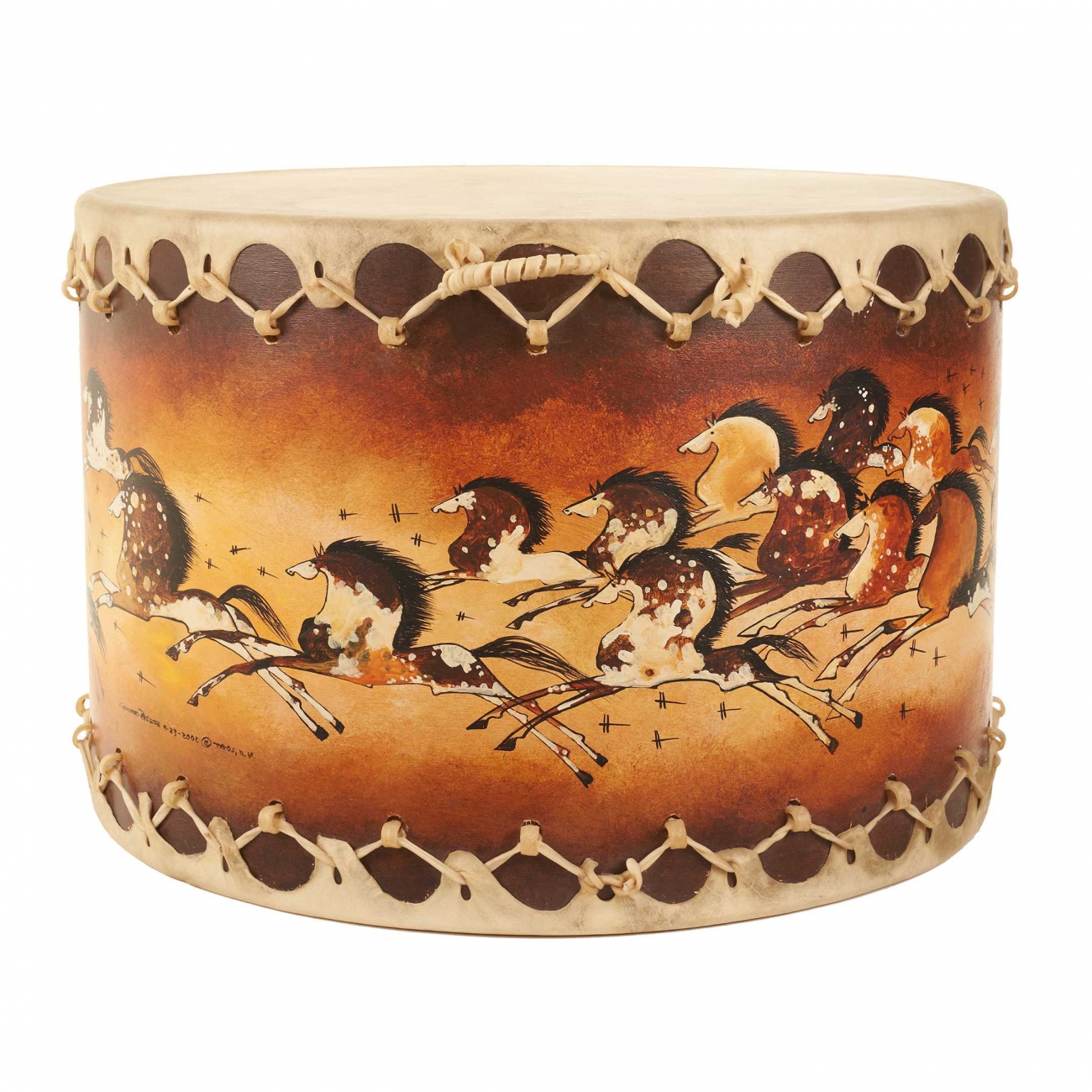 Pow Wow drum DECO41 in cow skin and drum - Harpo Paris