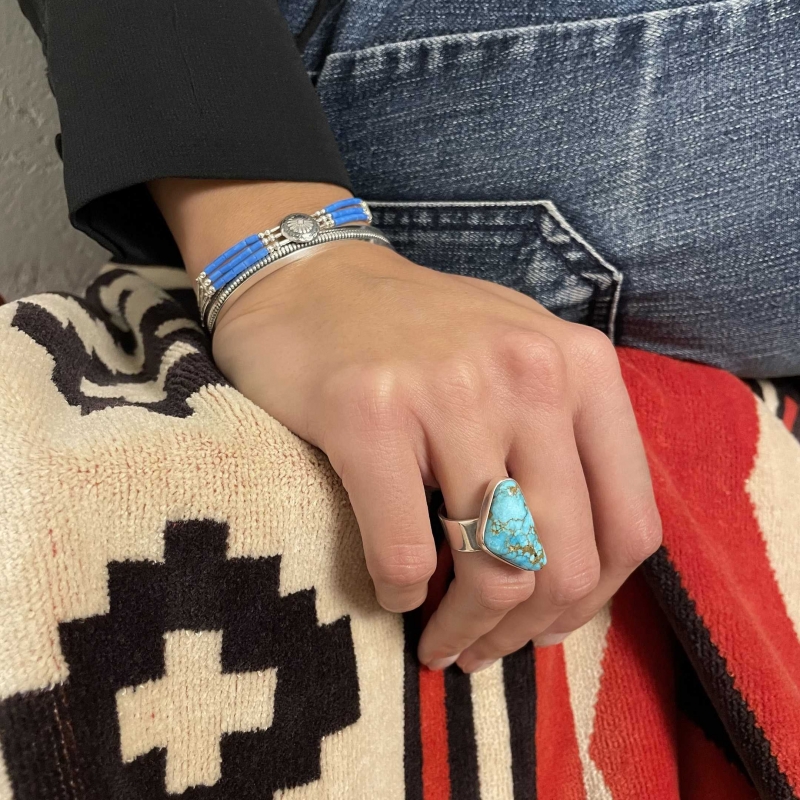 Navajo ring BA925 for women in turquoise and silver - Harpo Paris