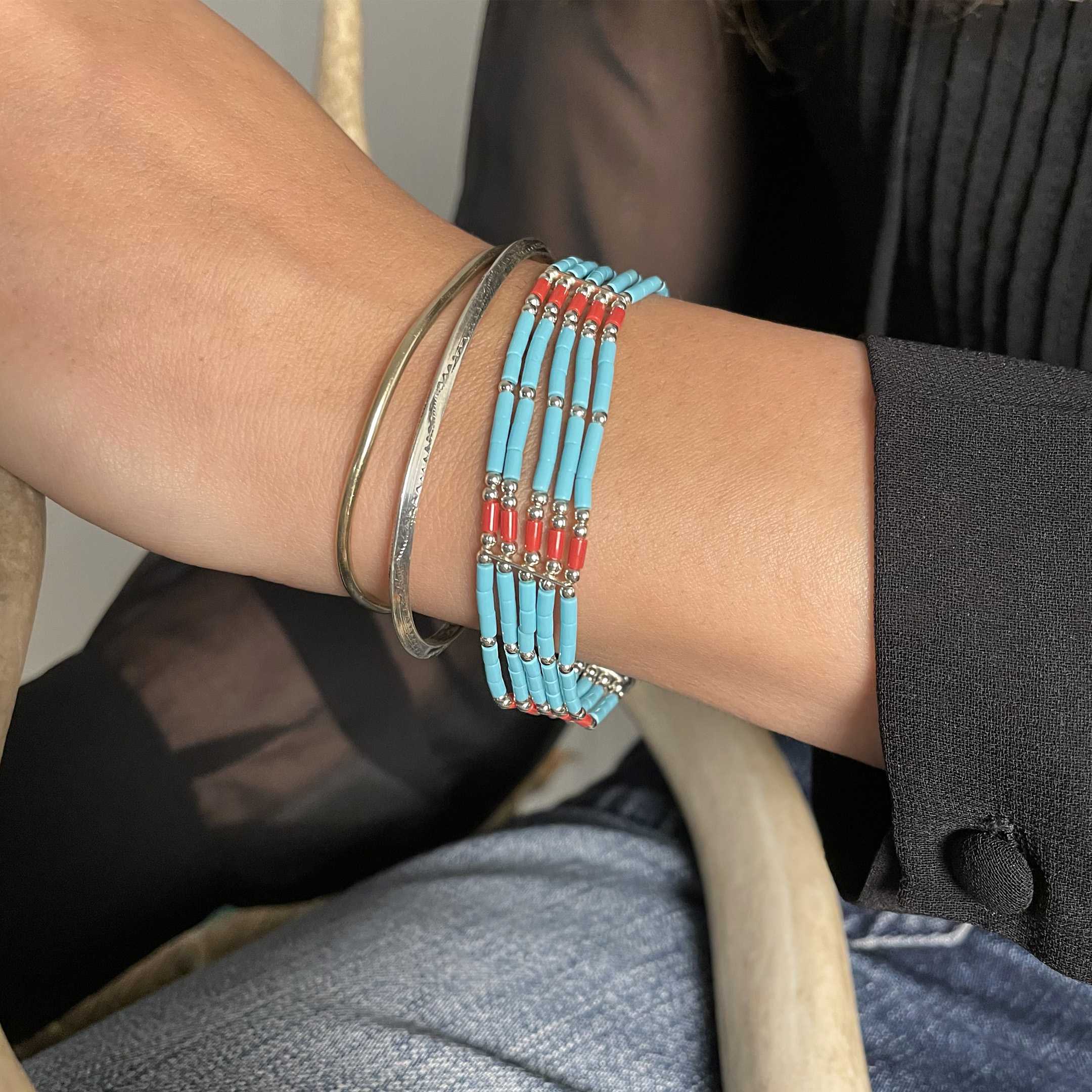 Native american Liquid Silver bracelet. Harpo Paris