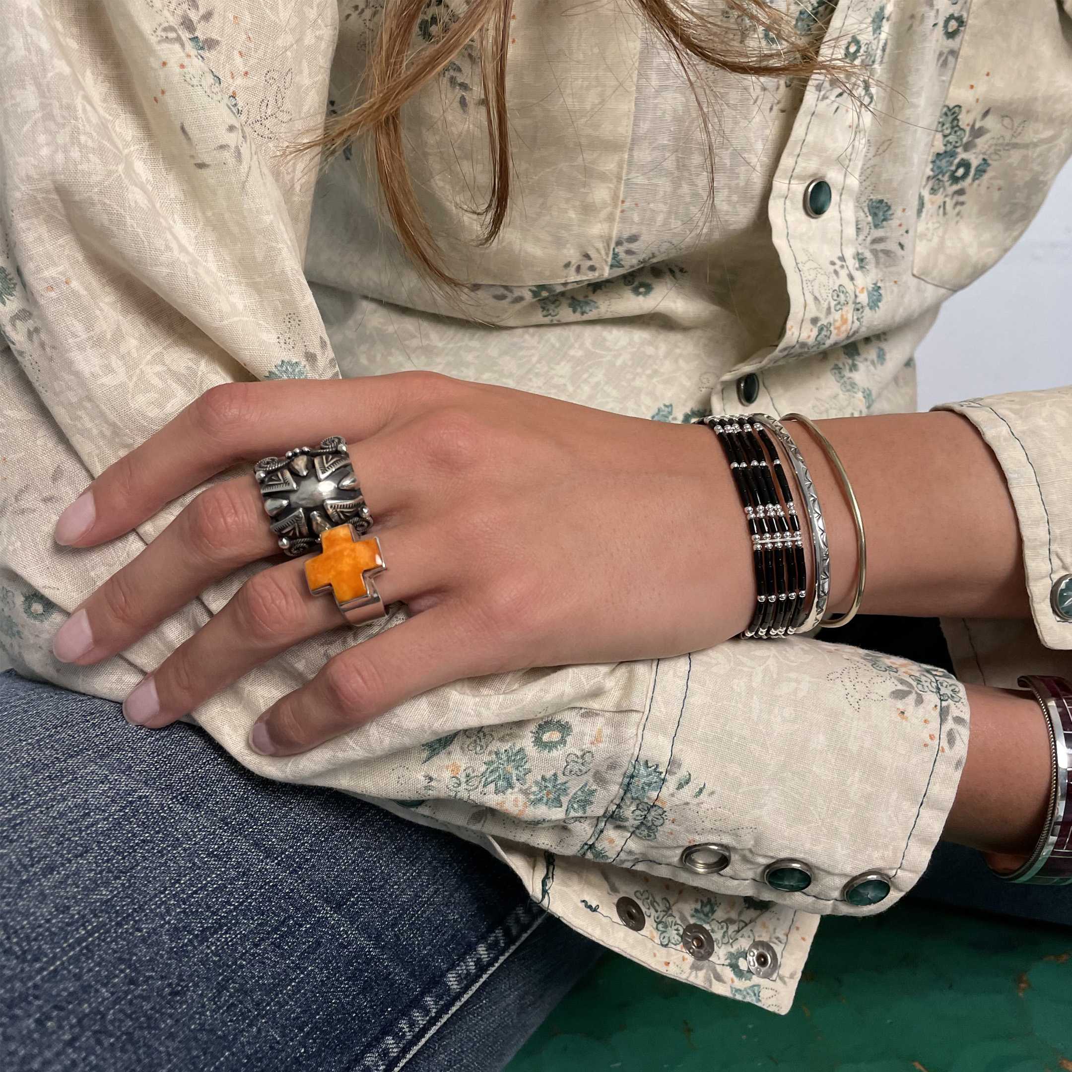 Native american Liquid Silver bracelet. Harpo Paris