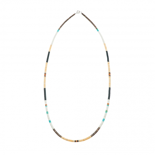 Pueblo necklace CO70 in stones and shells  - Harpo Paris