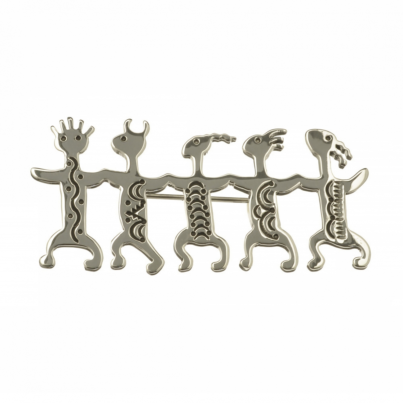 Brooch BRO25 dancers in silver - Harpo Paris